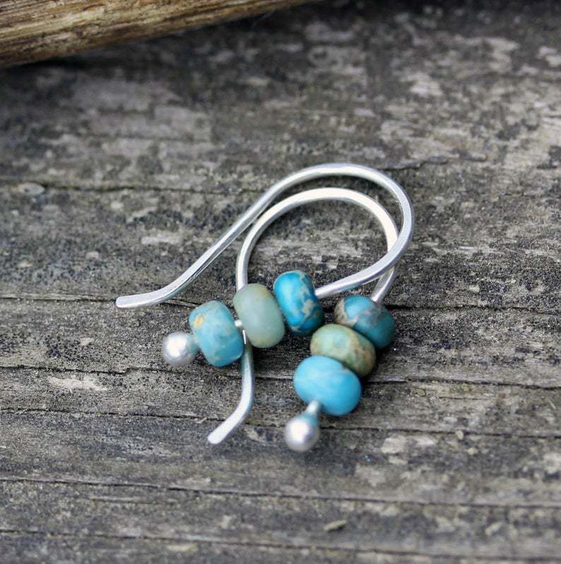 Boucles d'oreilles turquoise rétro