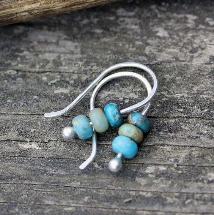 Boucles d'oreilles turquoise rétro