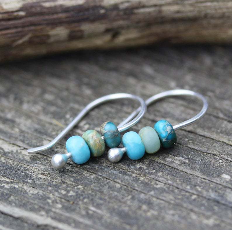 Boucles d'oreilles turquoise rétro