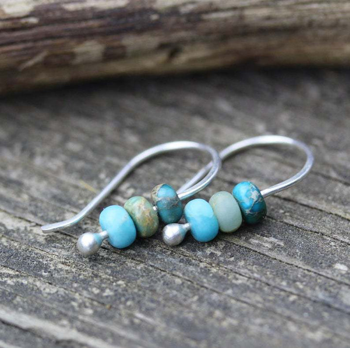 Boucles d'oreilles turquoise rétro