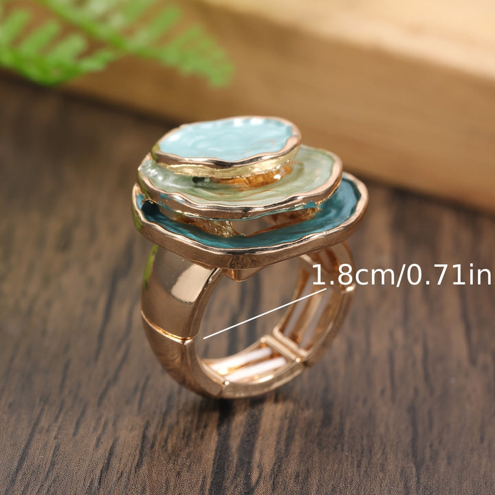 Bague Boho à Trois Couches en Émail