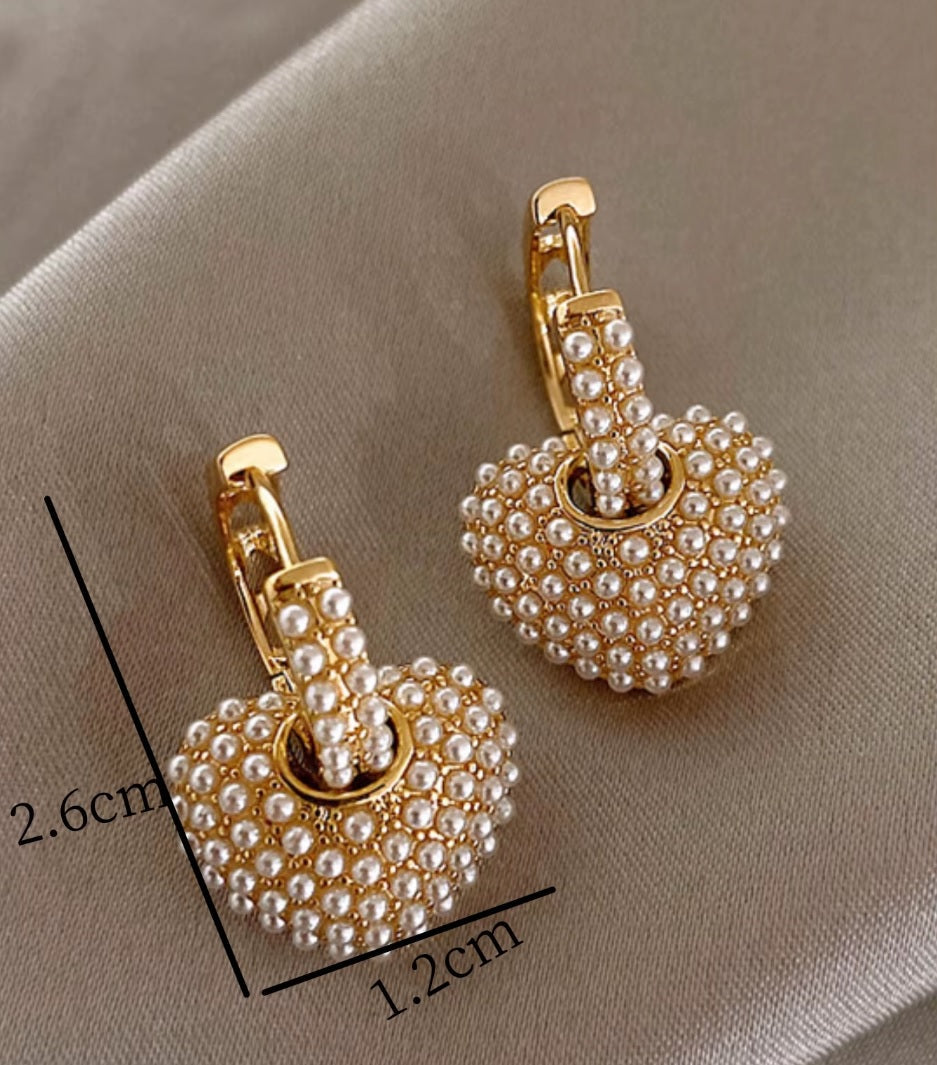 Boucles d'oreilles Cœur en Perle
