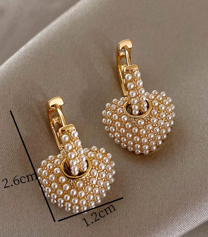 Boucles d'oreilles Cœur en Perle