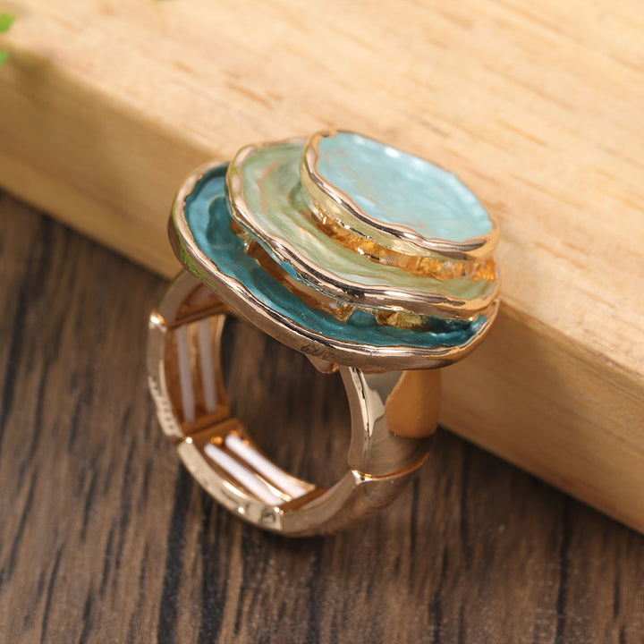 Bague Boho à Trois Couches en Émail