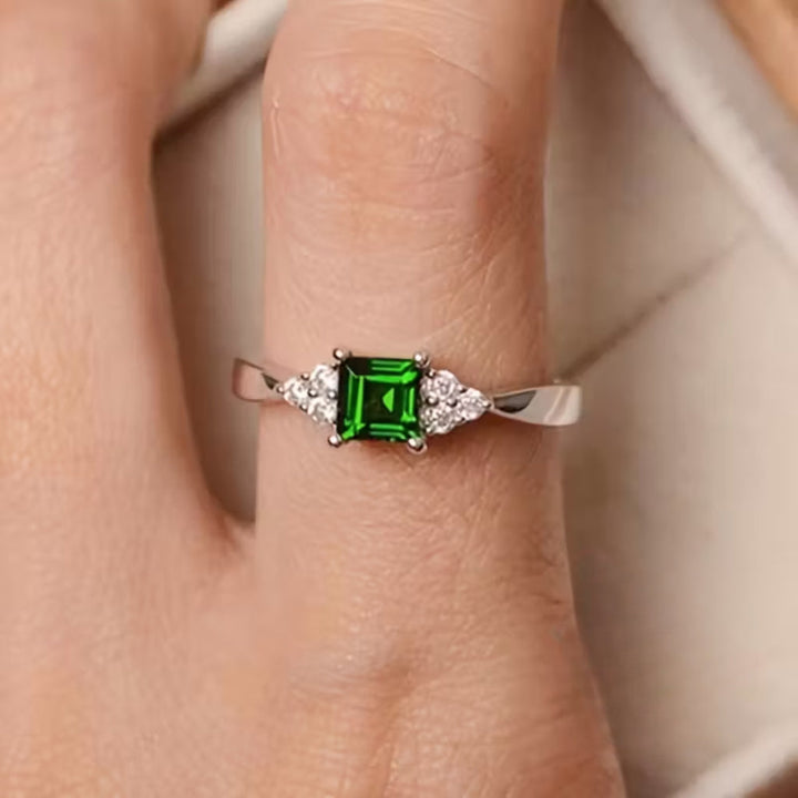 Bague Solitaire Verte
