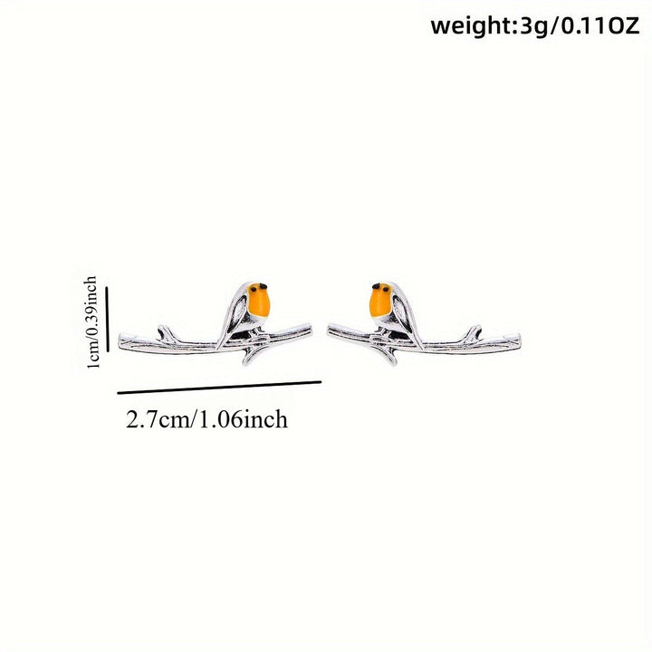 Boucles d'oreilles cartoon d'oiseau animal