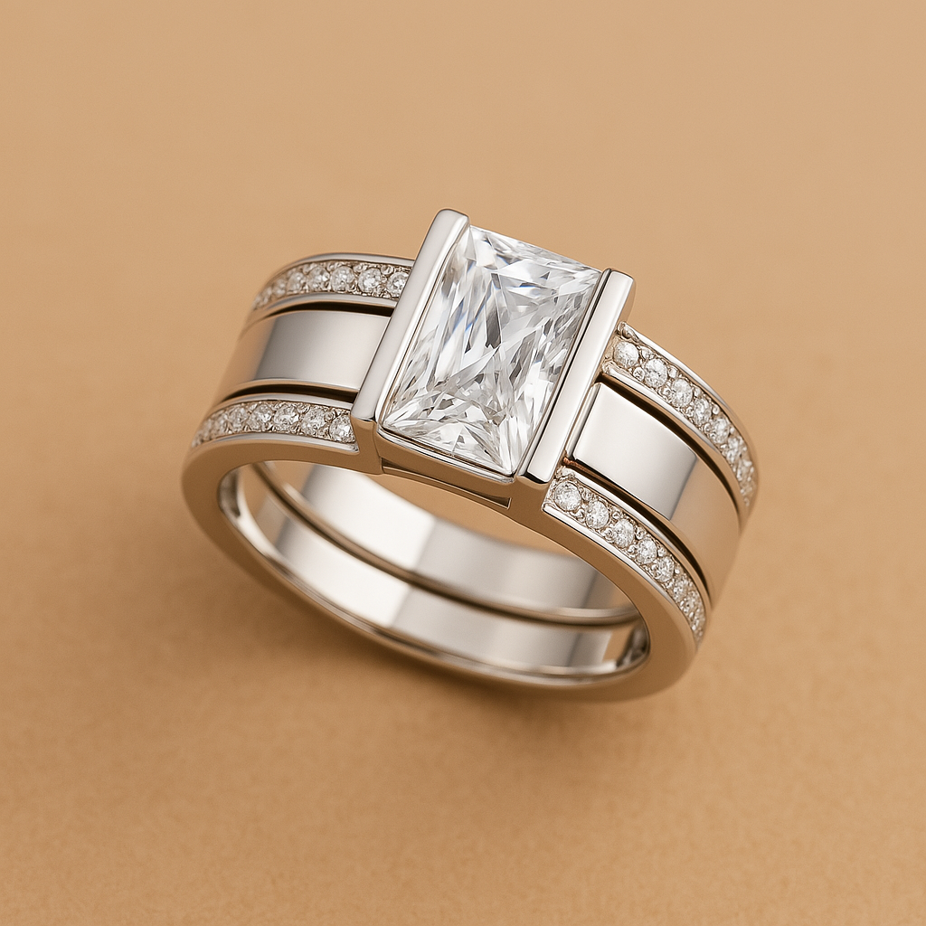 Bague Vintage en Verre Incrusté