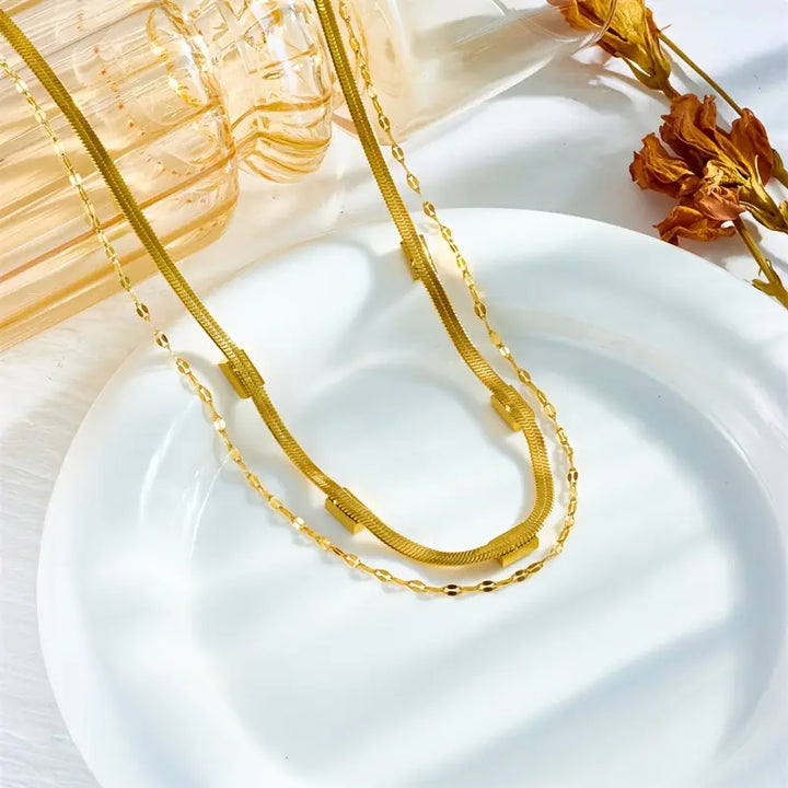 Collier Rétro Double Couche Sorella Gem | Or