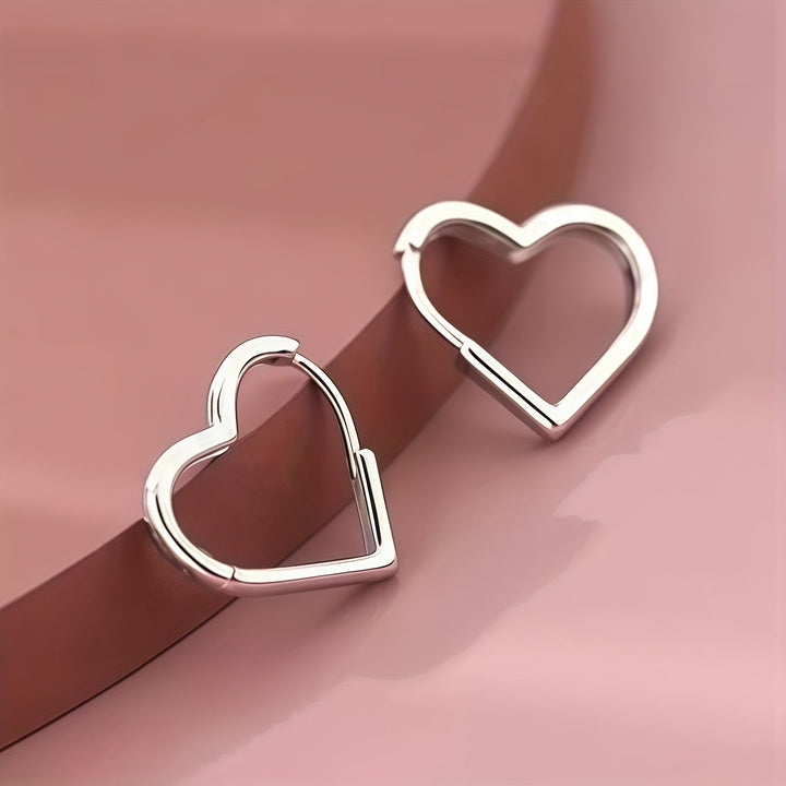 Boucles d'oreilles dorées en acier inoxydable en forme de cœur