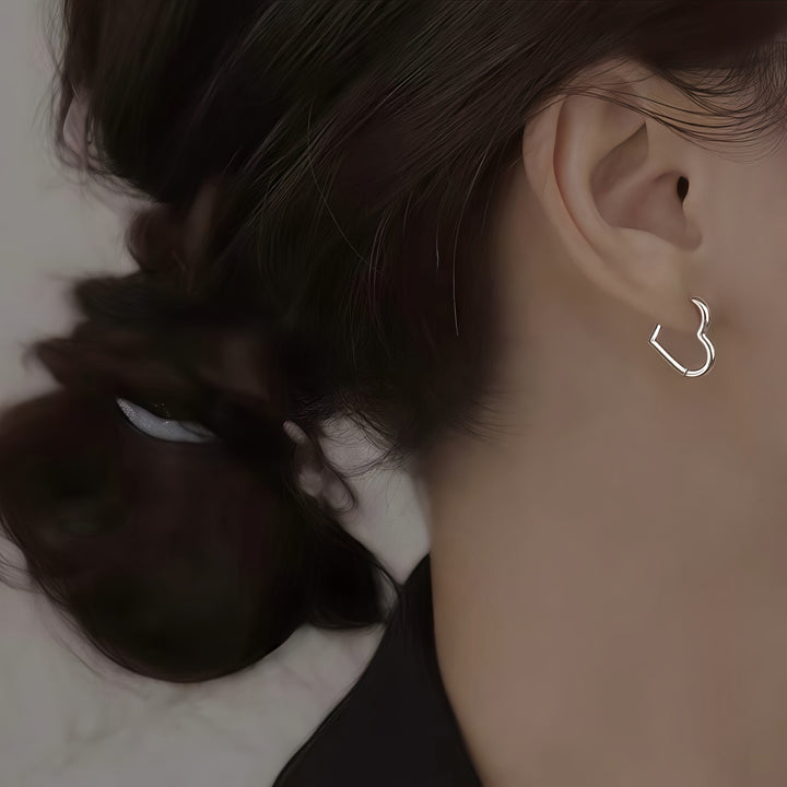 Boucles d'oreilles dorées en acier inoxydable en forme de cœur