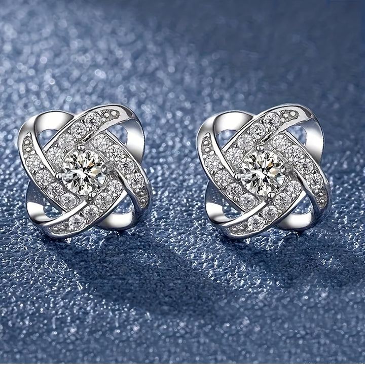 Boucles d'oreilles Violet en Trèfle à Quatre Feuilles