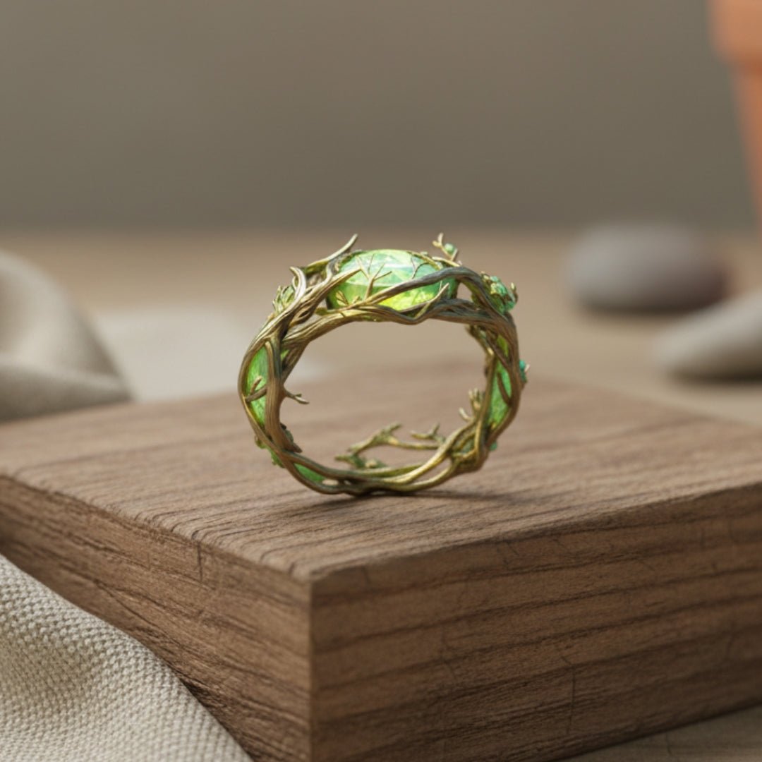 Bague Nature en Opale Verte