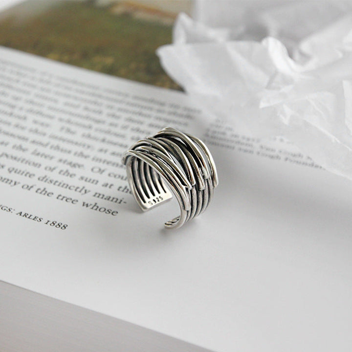 Bague ajustable en argent sterling 925 à superposer