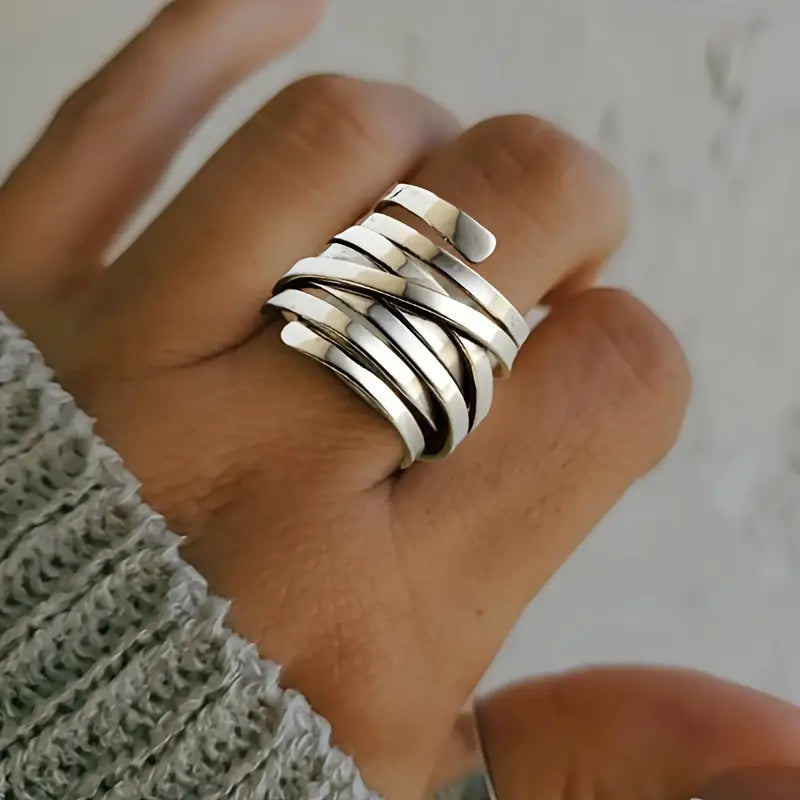 Vintage Épais en Argent Bague - Bliss