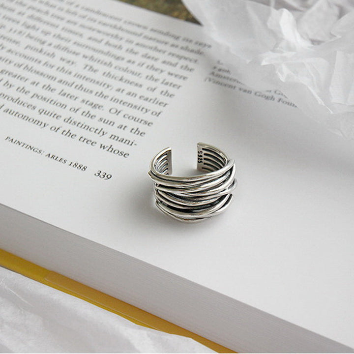 Bague ajustable en argent sterling 925 à superposer