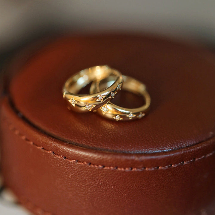 Boucles d'oreilles de luxe en or et argent