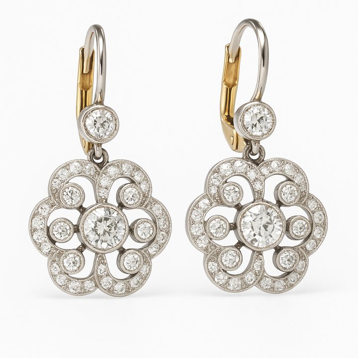 Boucles d'oreilles en cristal mandala au style rétro