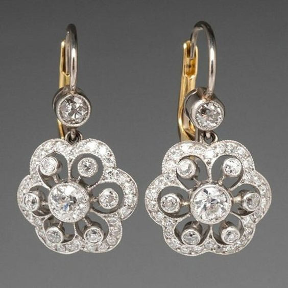 Boucles d'oreilles en cristal mandala au style rétro