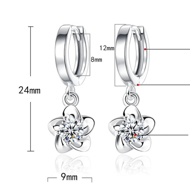 Boucles d'oreilles en argent sterling ornées de zircon blanc et violet