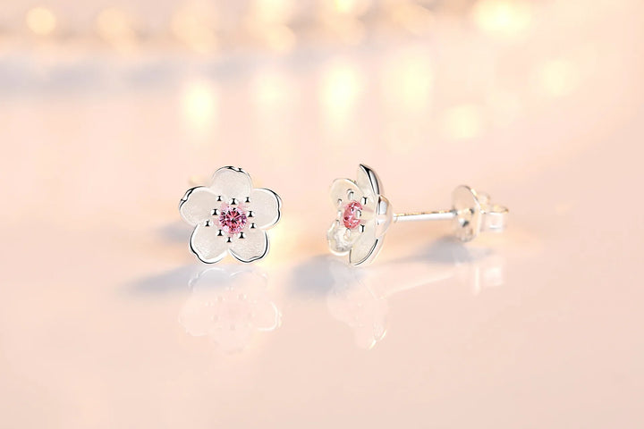 Boucles d'oreilles en zircon floral