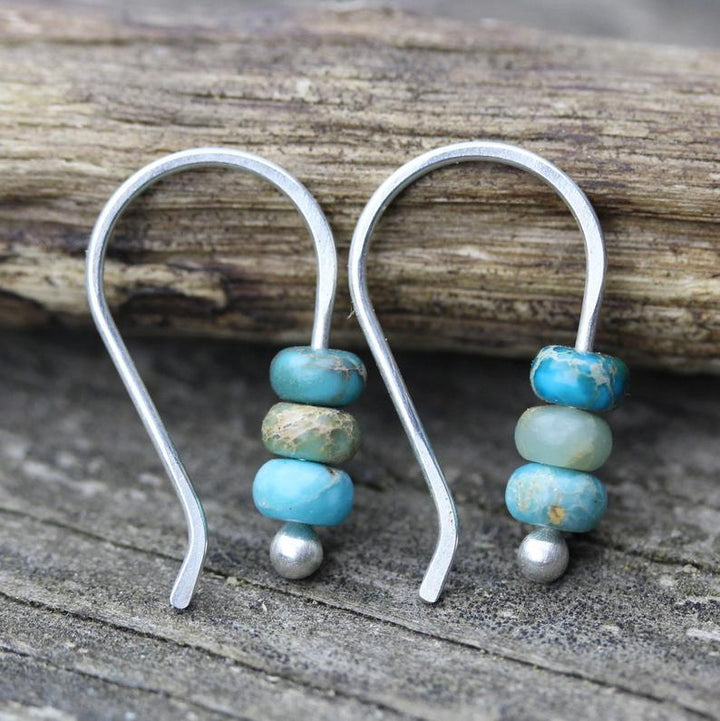 Boucles d'oreilles turquoise rétro