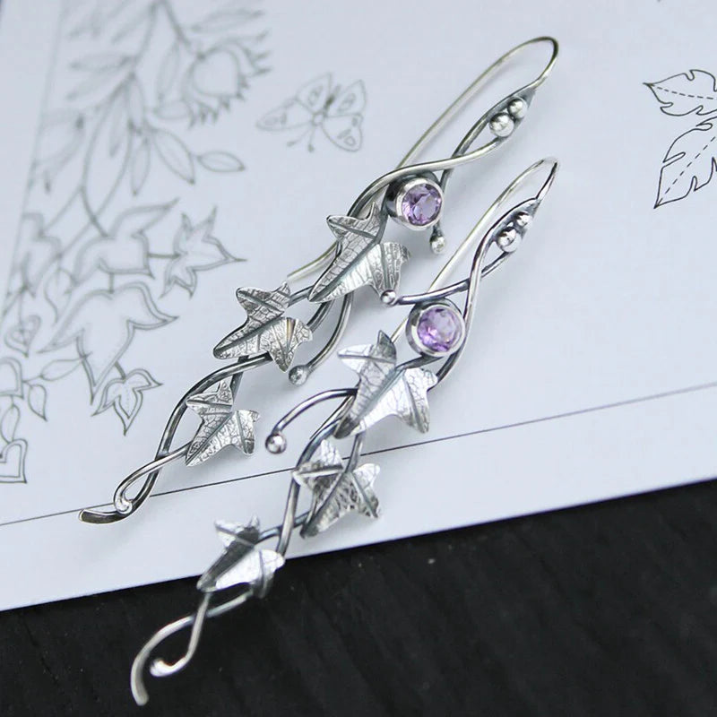 Boucles d'oreilles Elfe en Cristal Bleu