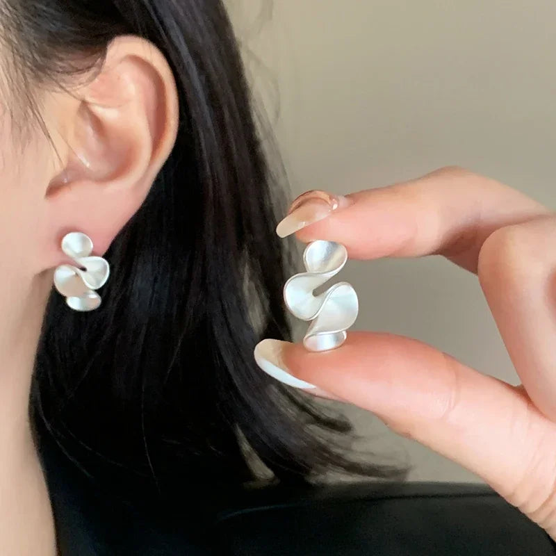 Boucles d'oreilles en forme de fleur en argent sterling et or 18K