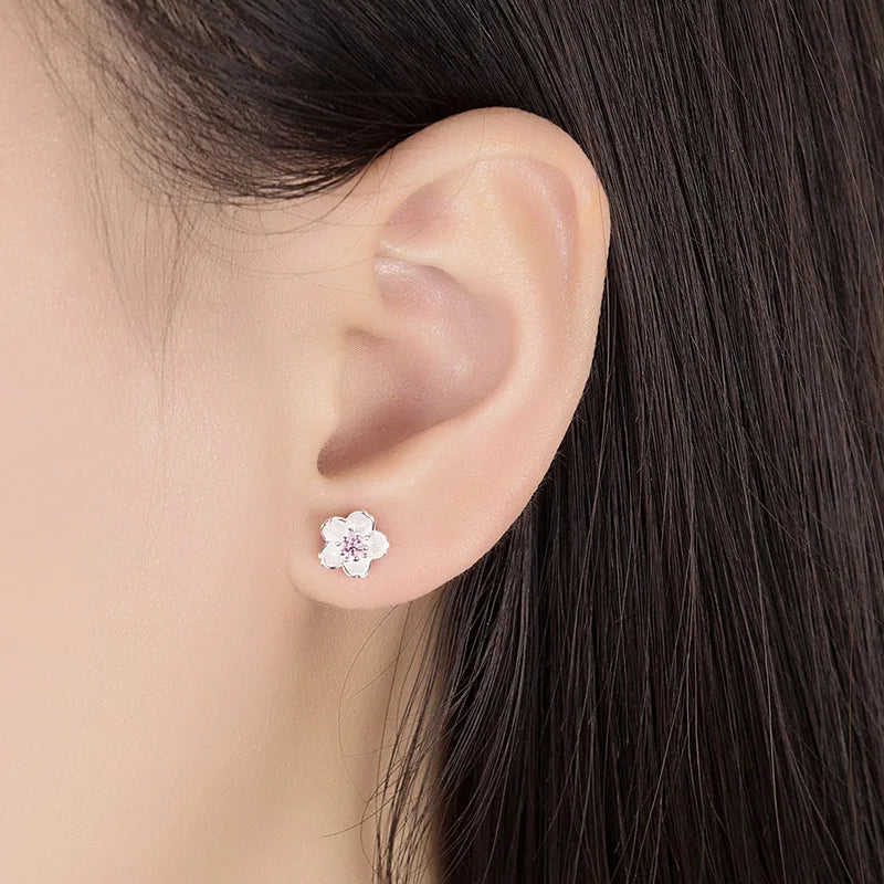 Boucles d'oreilles en zircon floral