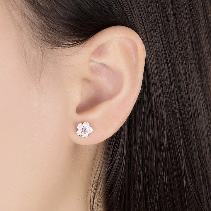 Boucles d'oreilles en zircon floral