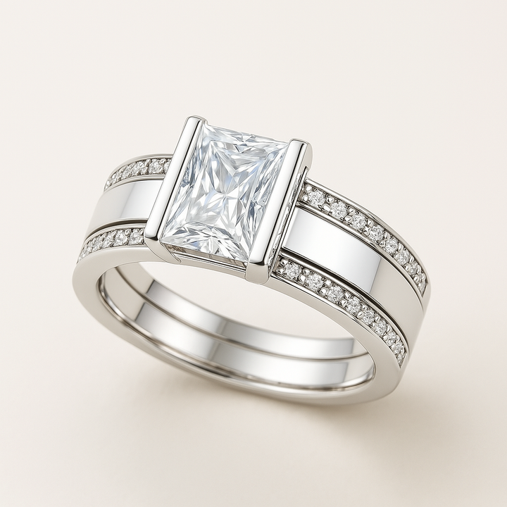 Bague Vintage en Verre Incrusté