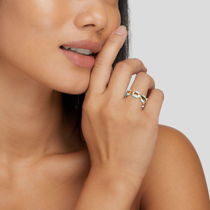 Reya Bague Chaîne en Bleu