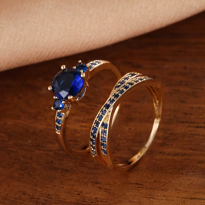 Ensemble de Bagues Émeraude Duo