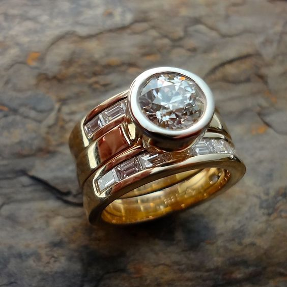 Bague Superposée en Verre Vintage