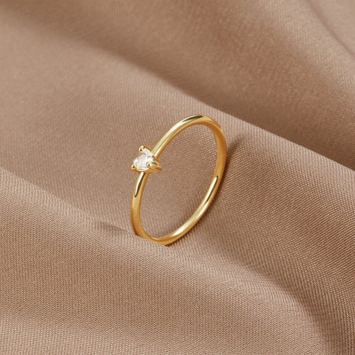 Bague en cristal en forme de cœur - Amour