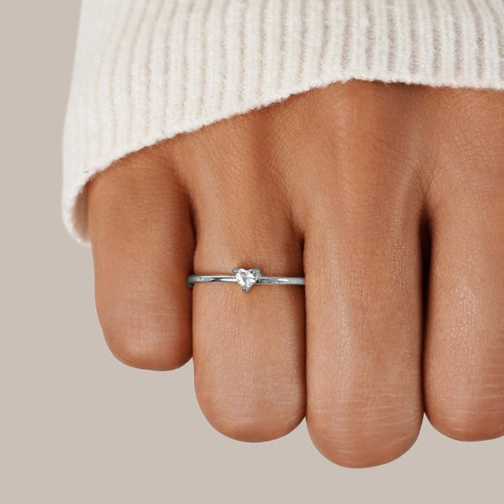 Bague en forme de cœur en cristal 'Kleine Liebe'