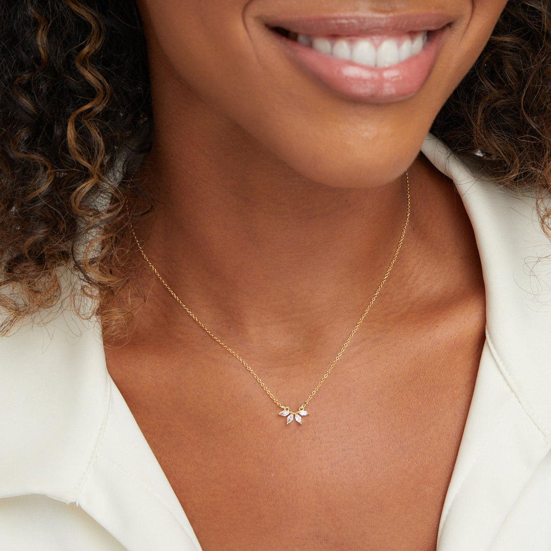 Kristallblad Collier by Omelia