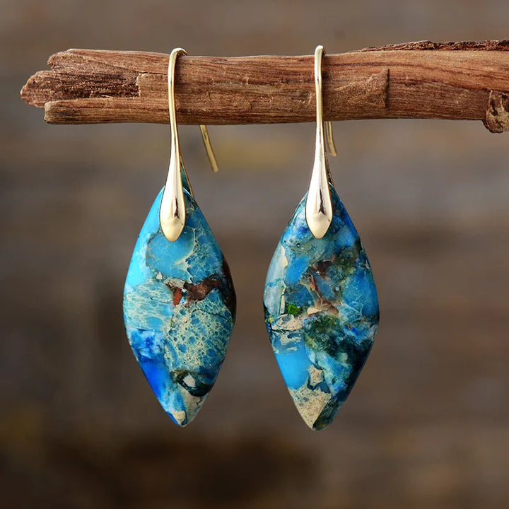 Boucles d'oreilles goutte en pierre naturelle