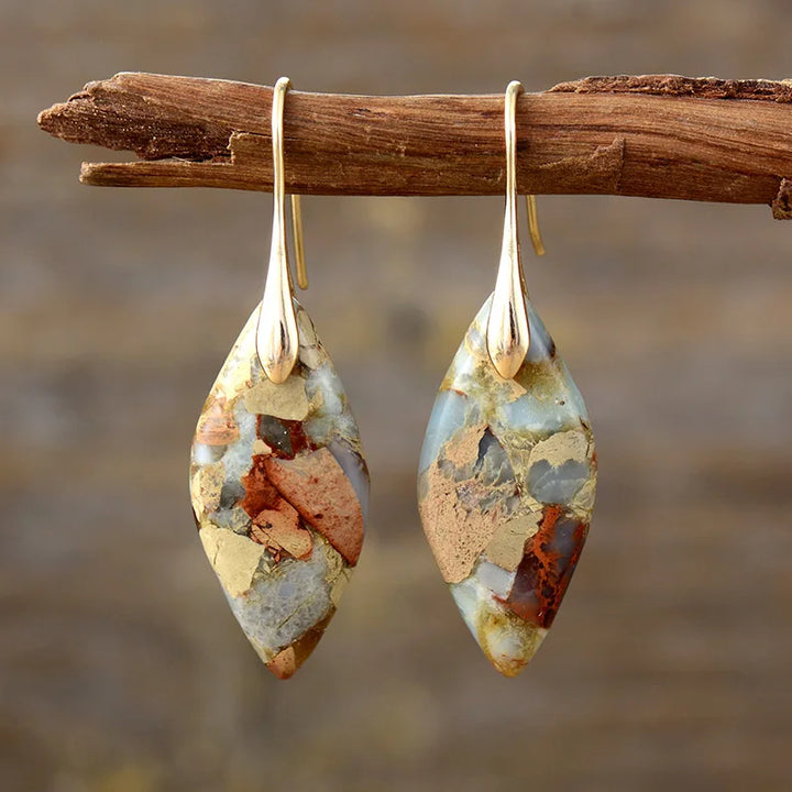 Boucles d'oreilles goutte en pierre naturelle